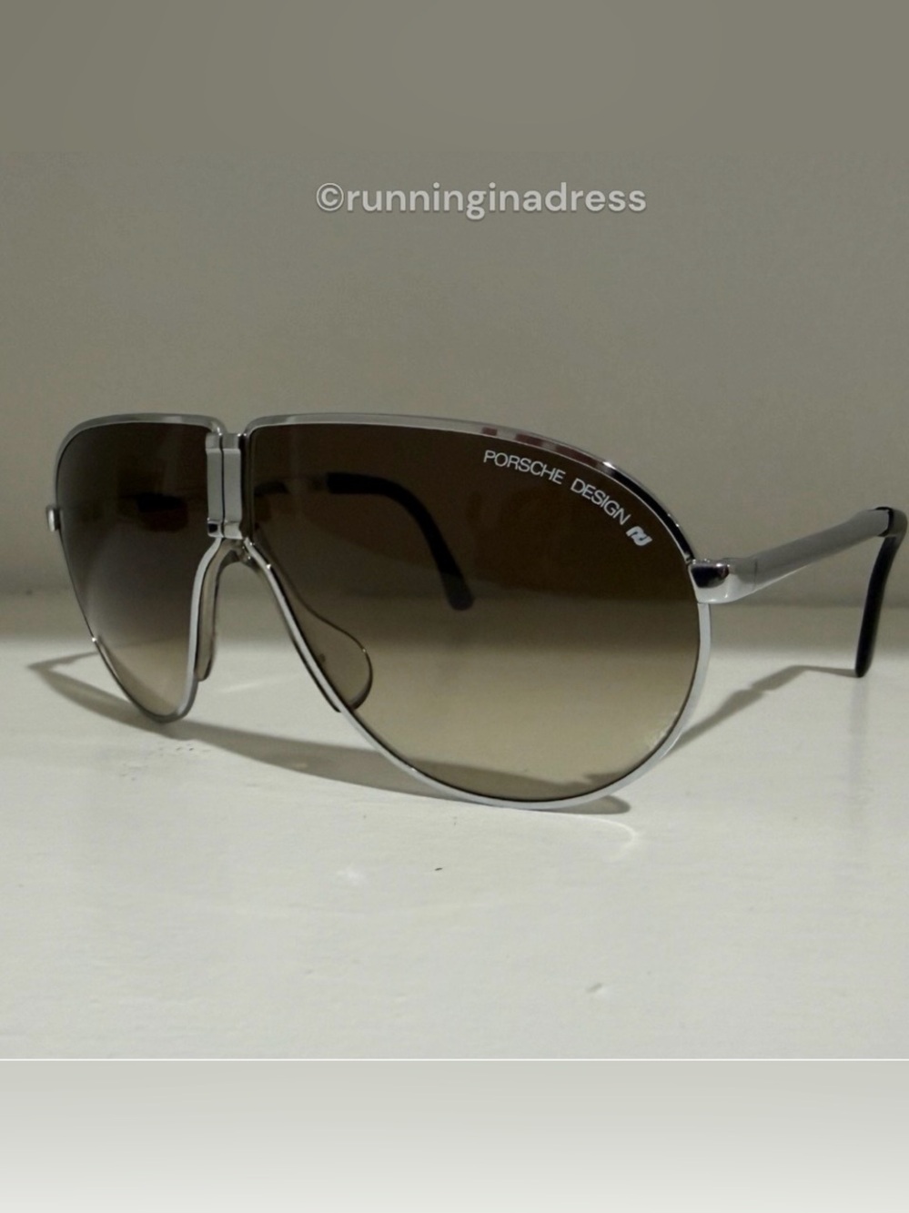 Vintage Porsche Design Carrera 5622 Folding Sunglasses Silver 83HA0168